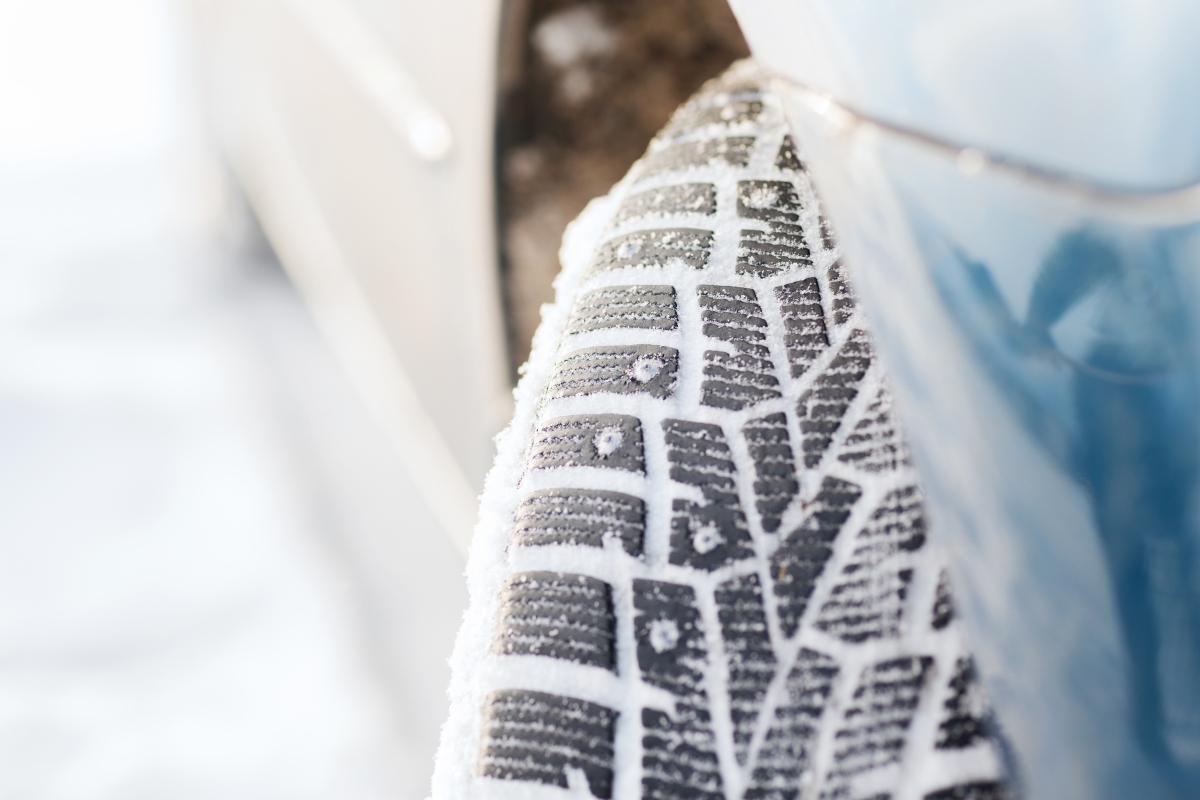 Snow in the Treads of a Tire