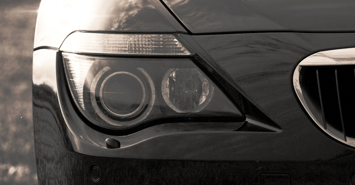 BMW Headlights on Black Vehicle
