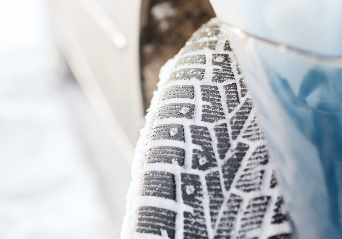 Snow in the Treads of a Tire