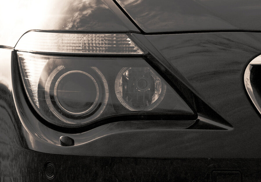 BMW Headlights on Black Vehicle
